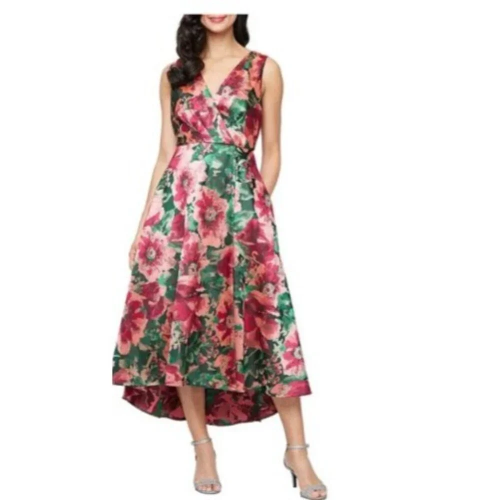 Ignite Evenings Womens Sleeveless Floral Jacquard Midi Dress size 18 new $149 - Picture 1 of 9